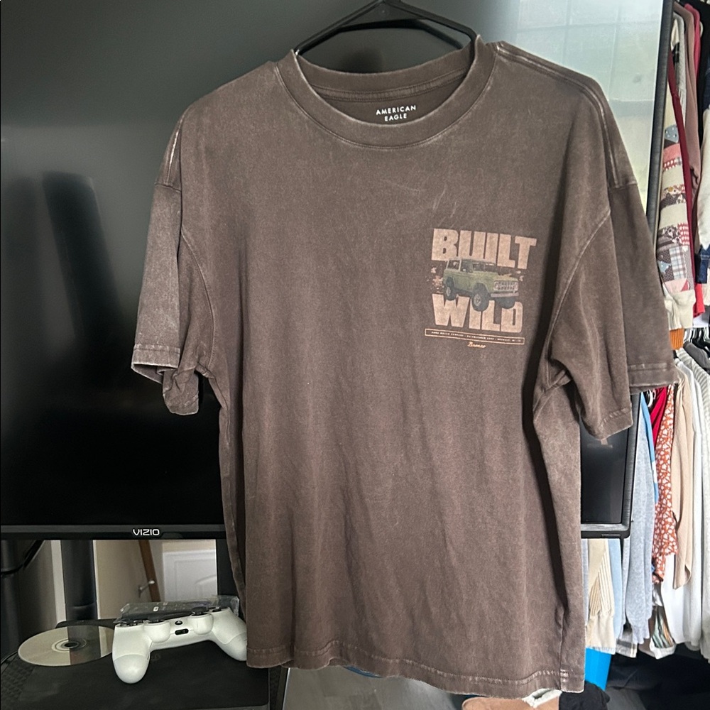 American Eagle Outfitters Built Wild Brown Tee
